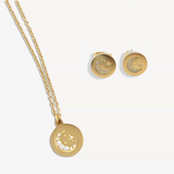 the signature logo necklace + earring set