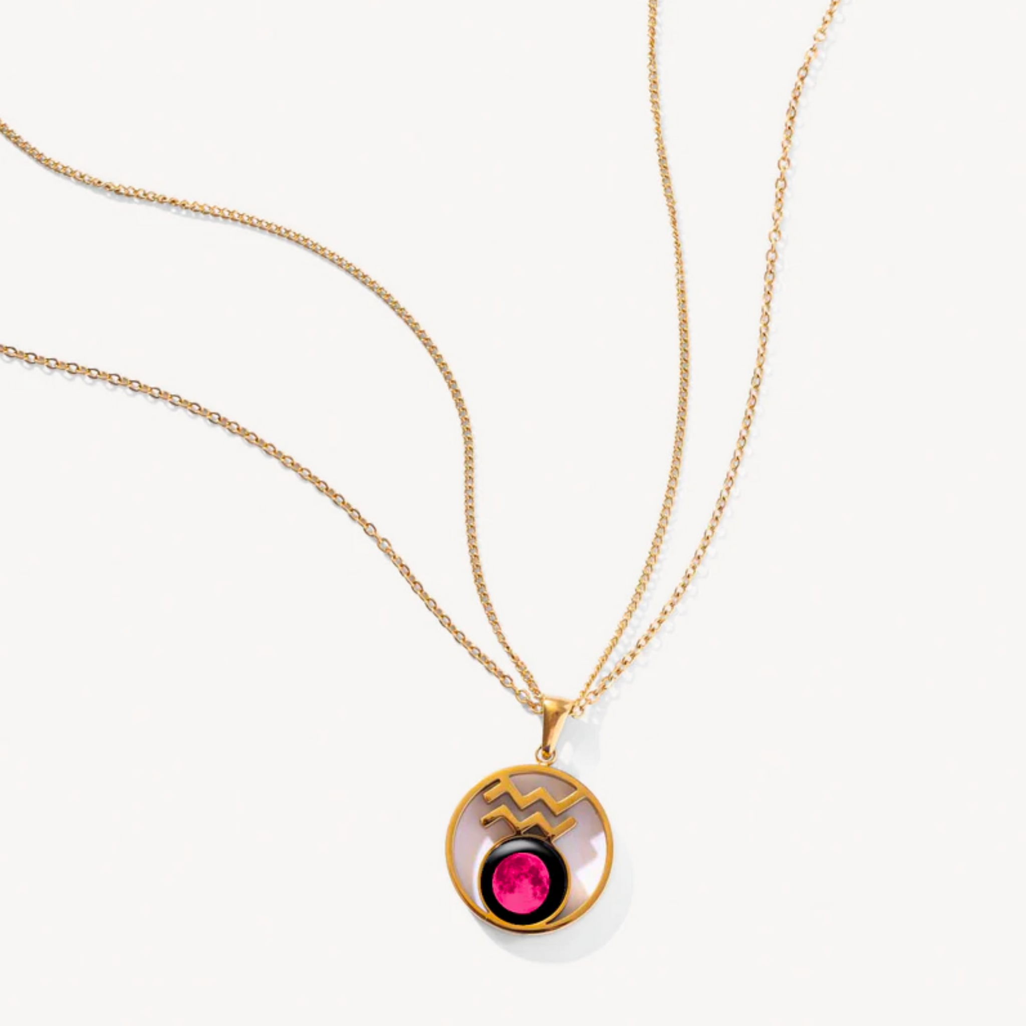 Pink Moon Stella Necklace in Gold