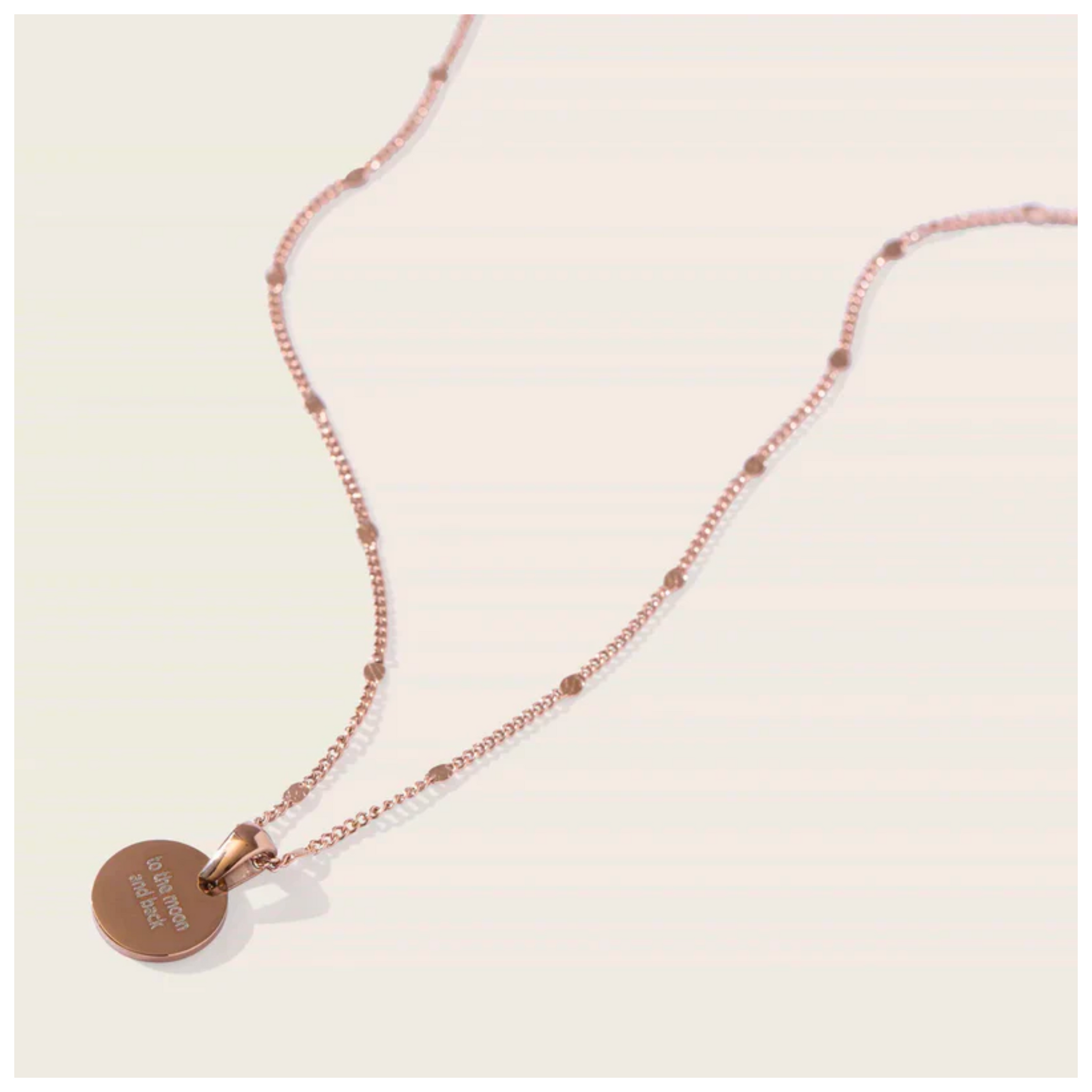 Sun Drop Engravable Necklace in Rose Gold