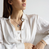 pink moon oracle zodiac card necklace