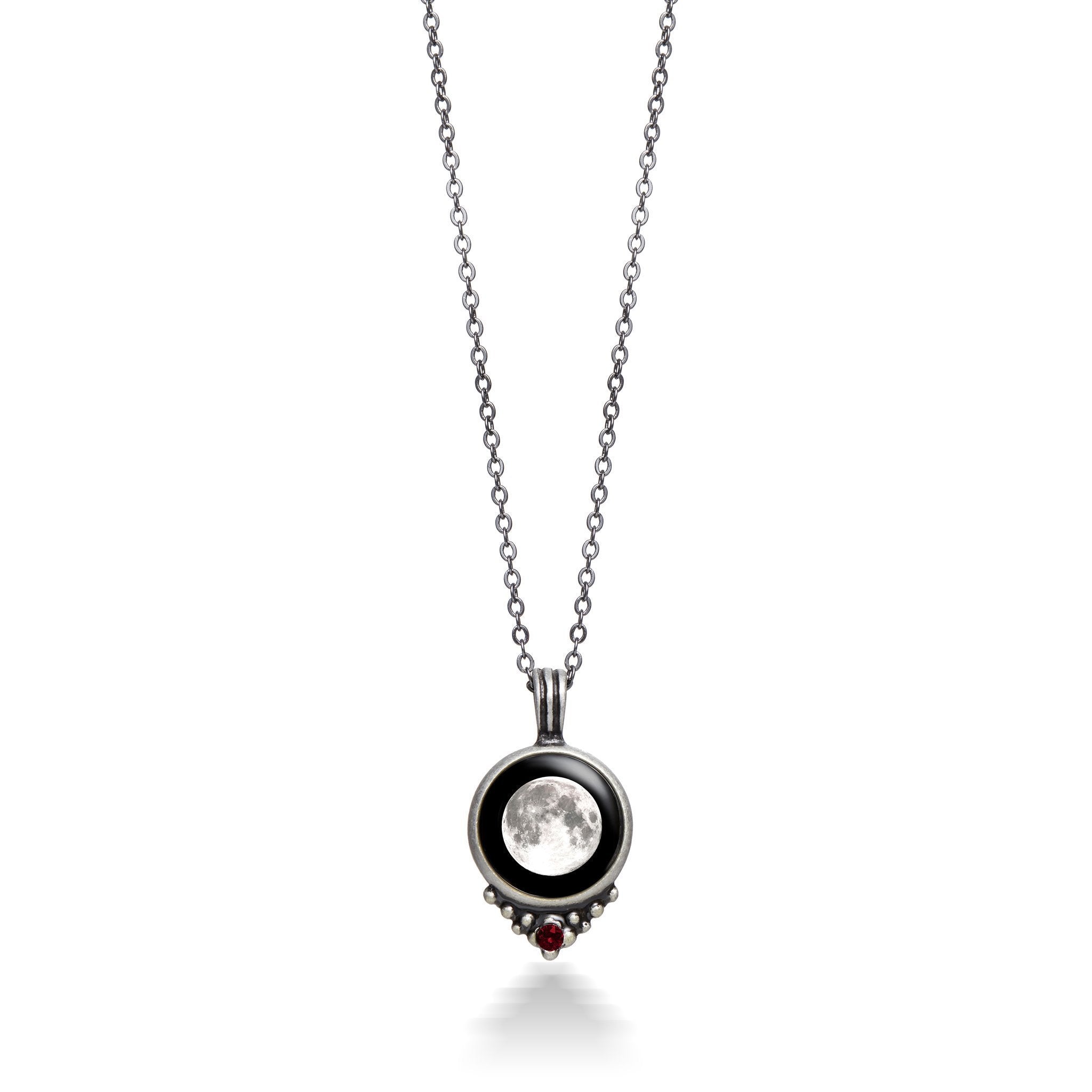 pewter moon necklace