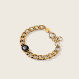 lunar curb link bracelet in gold