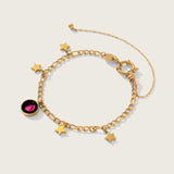 pink moon aphrodite anklet in gold