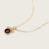 pink moon paw necklace in gold