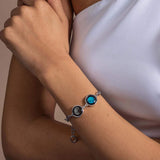 two moon bracelet in stainless steel