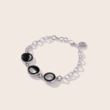 three moon stainless steel link bracelet