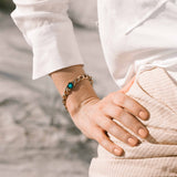 lunar curb link bracelet in gold