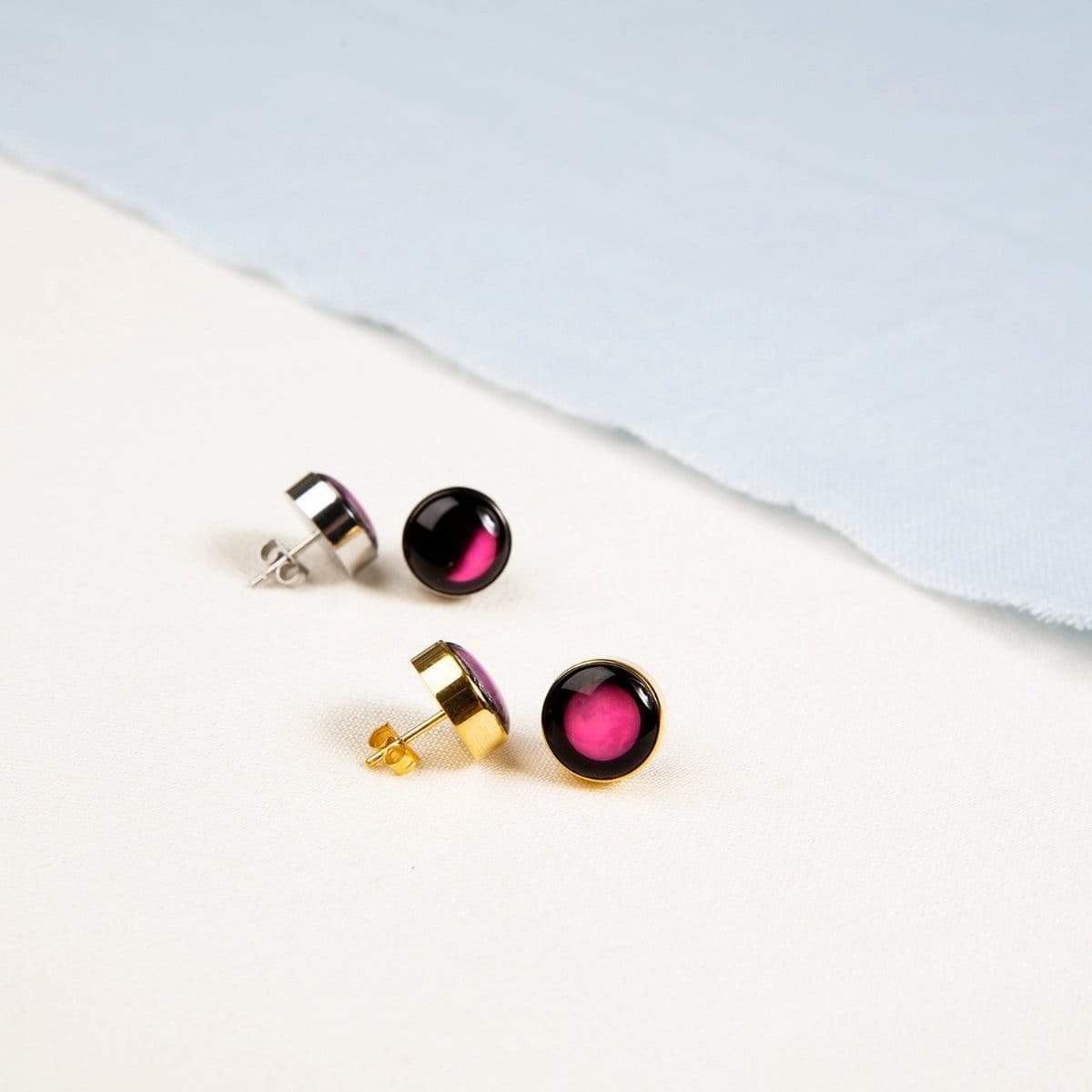 Pink Moon Moonshine Stud Earrings in Stainless Steel