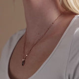 sun drop engravable necklace in rose gold