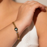 the celeste curb link in gold