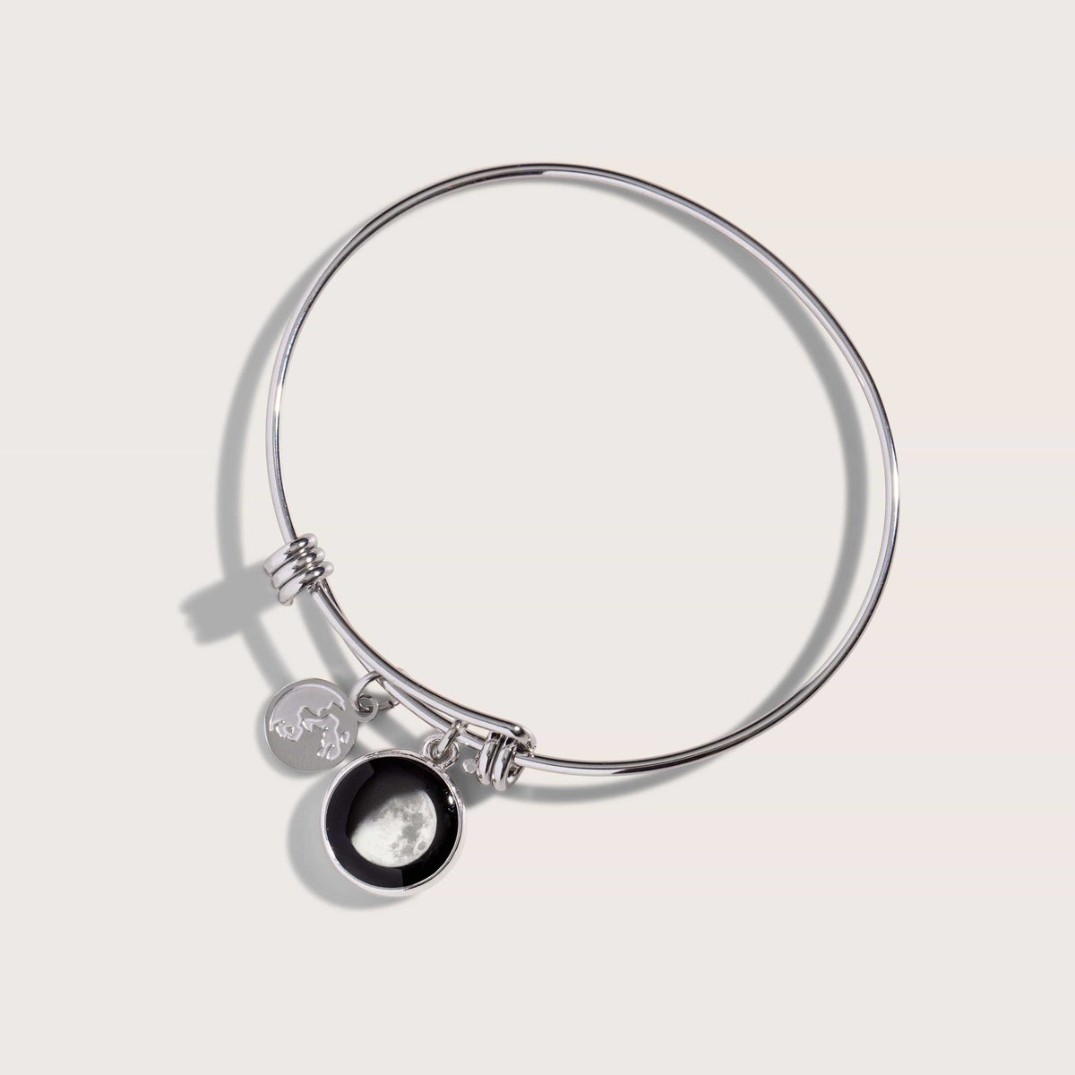 Modern Moon Bangle in Stainless Steel