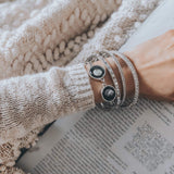 two moon bracelet in stainless steel