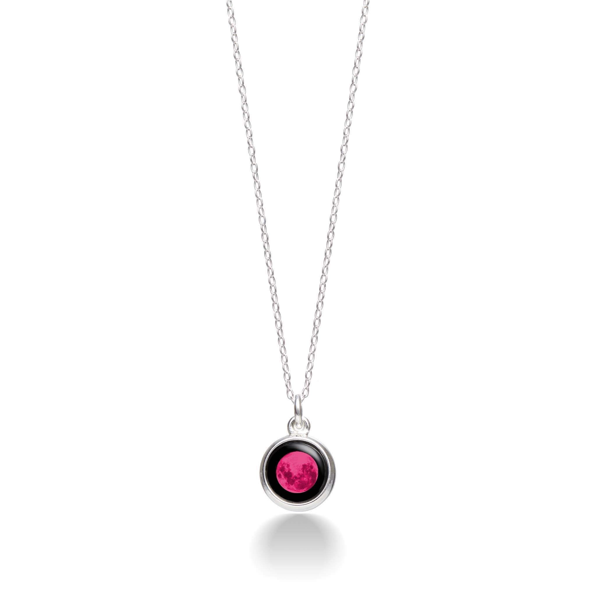 Pink Moon Mini Silver Simplicity Necklace