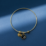 modern moon bangle in gold