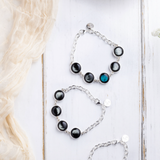 four moon bracelet in stainless steel