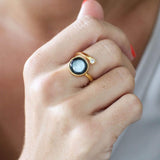 cosmic spiral ring in gold
