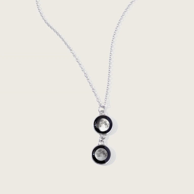 Lunar Twin Charm Necklace
