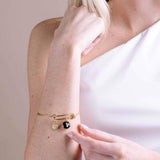 modern moon bangle in gold