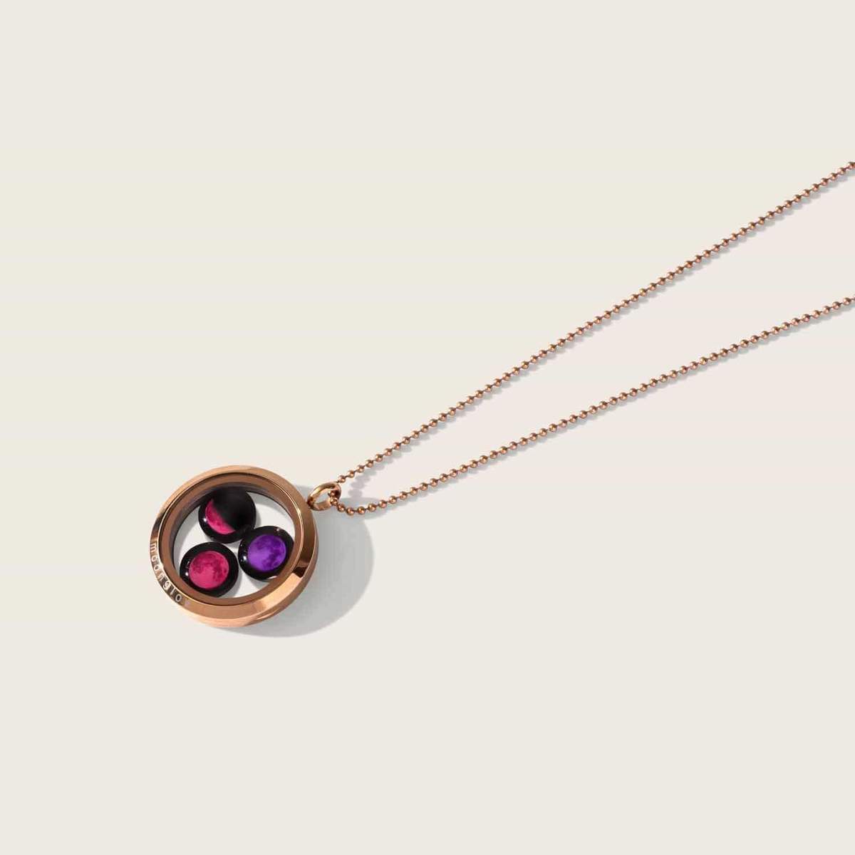Pink Moon Family Locket in Rose Gold