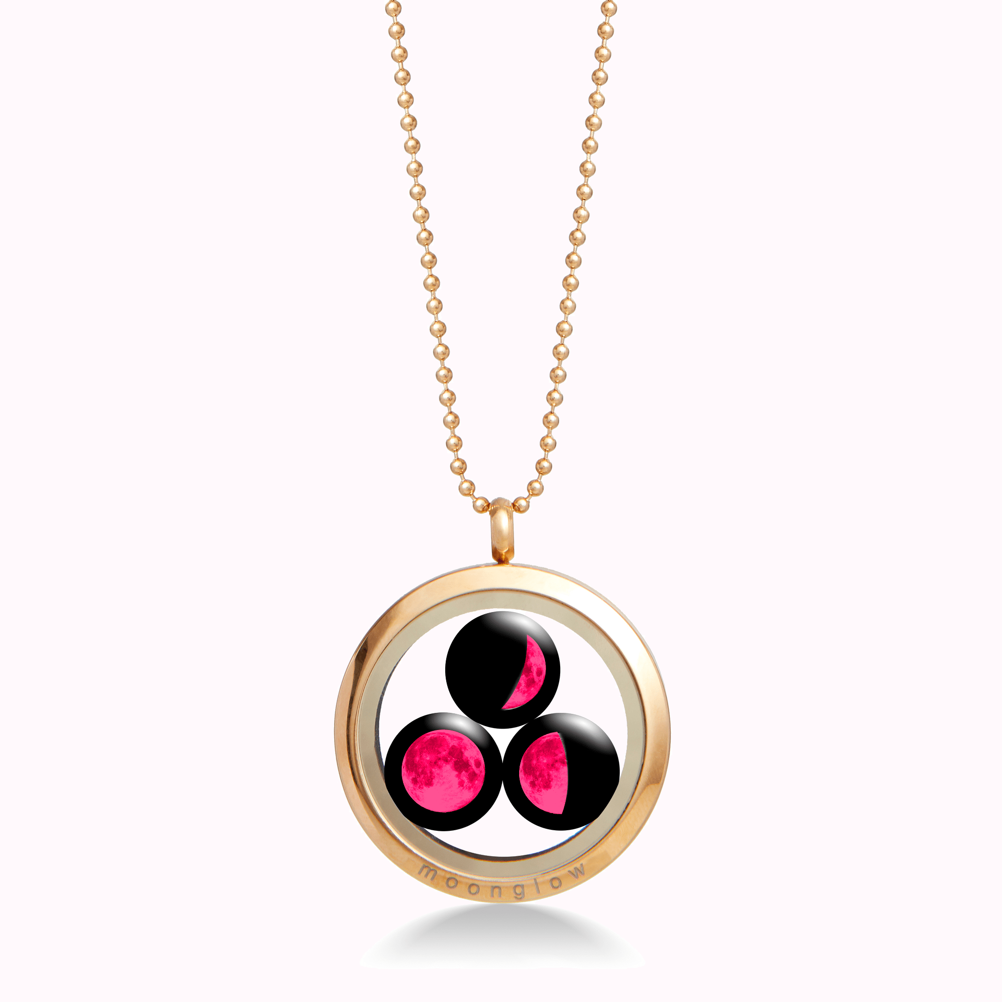 Pink Moon Family Locket in Gold