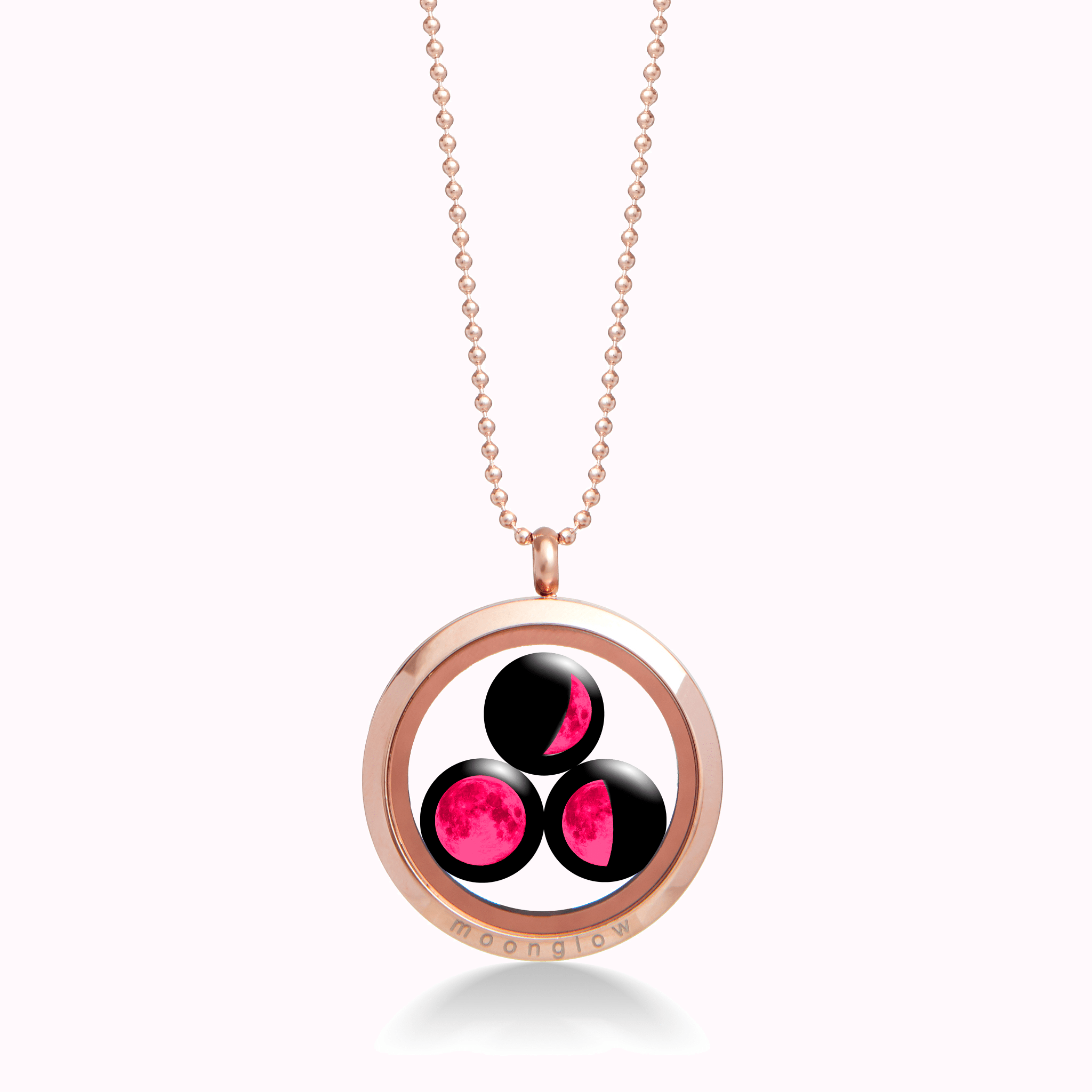 Pink Moon Family Locket in Rose Gold