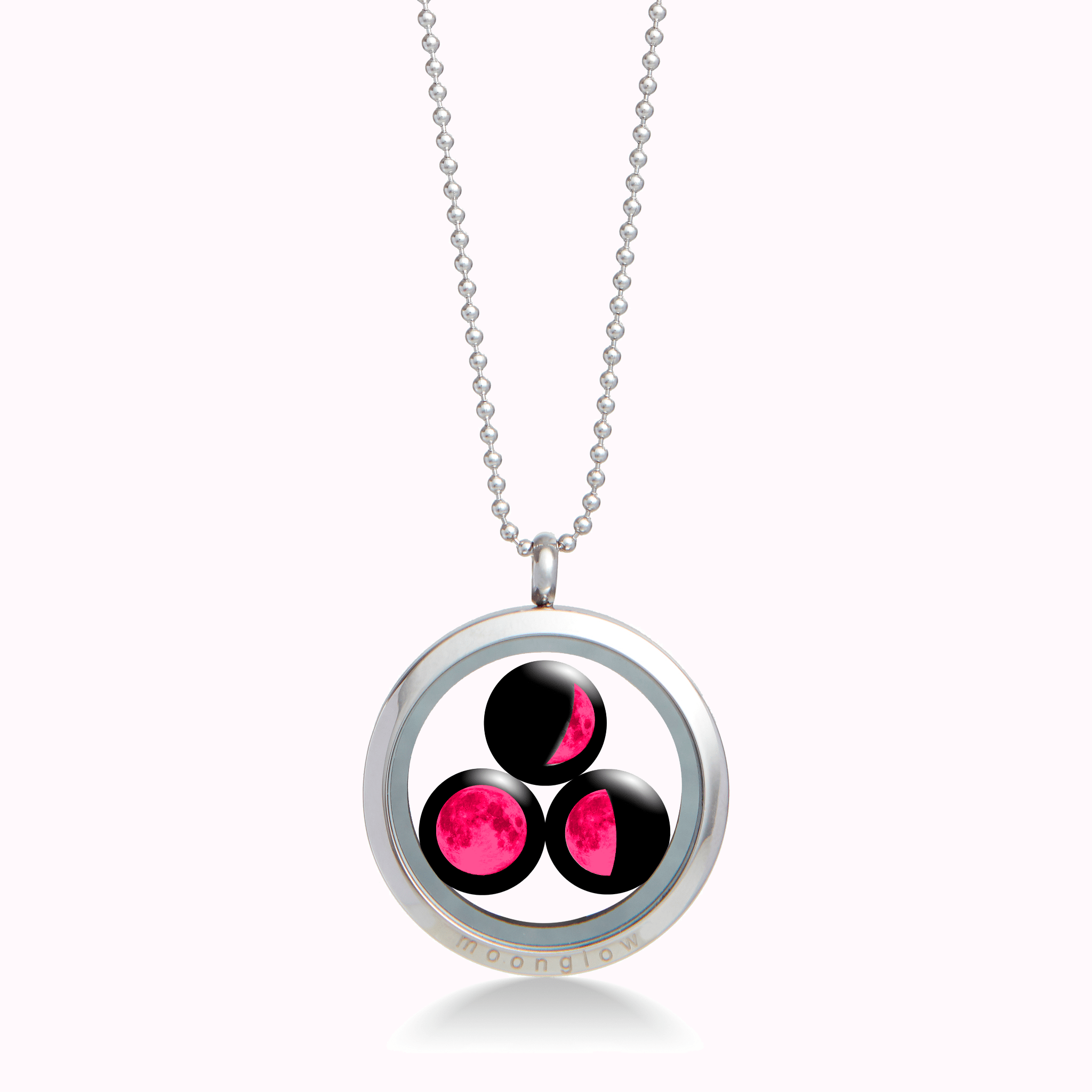 Pink Moon Family Locket Necklace